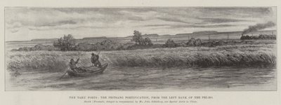 The Taku Forts, the Peitsang Fortification, from the Left Bank of the Pei-ho by Johann Nepomuk Schonberg